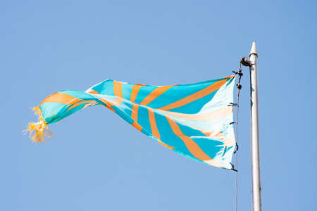 Raising of a flag of aircraft on a background of the blue skyのeditorial素材