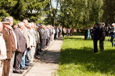 People cost in a number at a meeting of veterans of aviation college of city of Permのeditorial素材