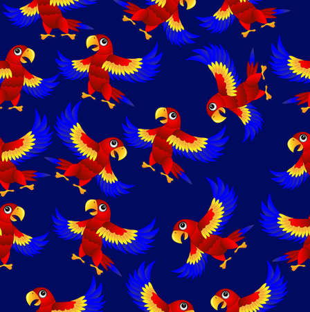 Seamless background with parrots,  vector  illustrationのイラスト素材