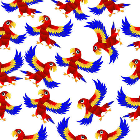 Seamless background with parrots,  vector  illustration