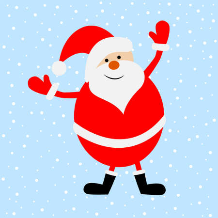 funny Santa Claus on a blue background, vector illustrationのイラスト素材