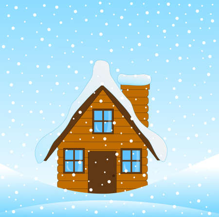 house on the edge of the forest, vector illustrationのイラスト素材