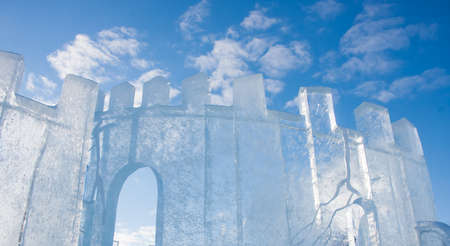 PERM, Russia, February, 06.2016: beautiful ice sculptures on the Esplanade,  Lenina Streetのeditorial素材