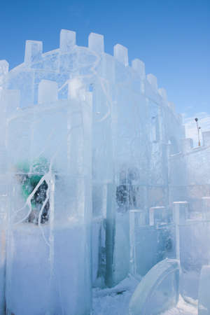 PERM, Russia, February, 06.2016: beautiful ice sculptures on the Esplanade,  Lenina Streetのeditorial素材