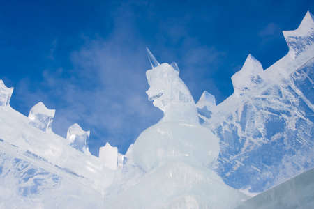 PERM, Russia, February, 06.2016: beautiful ice sculptures on the Esplanade,  Lenina Streetのeditorial素材