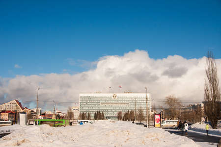 PERM, RUSSIA - March 13, 2016: The building of the Perm Territory government on Lenin Streetのeditorial素材