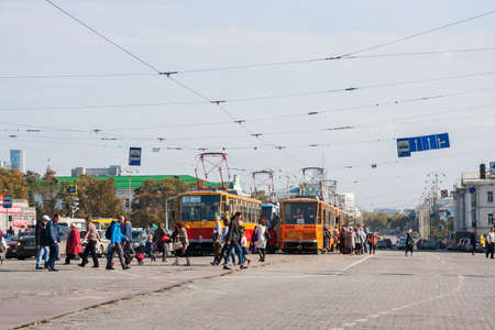 Ekaterinburg, Russia - September 24,2016: Public transport - a tram, trafficのeditorial素材