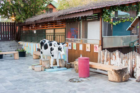 Ekaterinburg, Russia - September 24.2016: Toy greater cow in a zooのeditorial素材