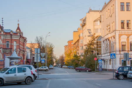 Tyumen, Russia - October 01.2016:  City landscape with streets and roadのeditorial素材
