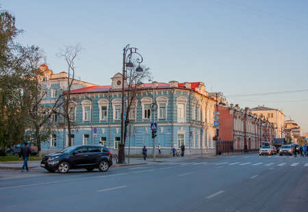 Tyumen, Russia - October 01.2016:  City landscape with streets and roadのeditorial素材