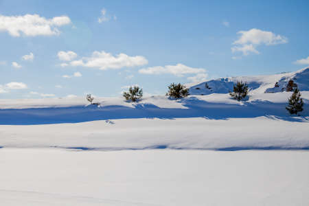 Winter landscape on river Chusovaya, Sverdlovsk region,  Russiaの写真素材