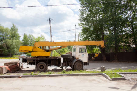 Perm, Russia - June 13.2017: Construction machinery summer sunny dayのeditorial素材