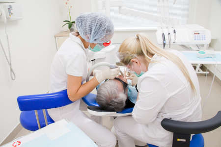 Perm, Russia - June 13.2017: Treatment of a teeth in stomatologic clinicのeditorial素材