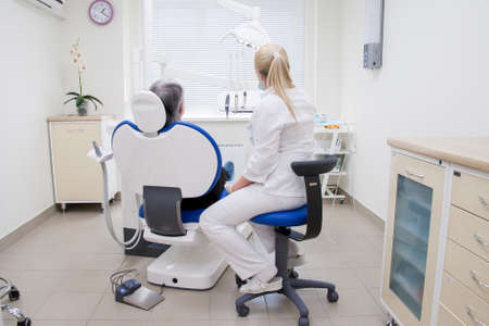 Perm, Russia - June 13.2017: Treatment of a teeth in stomatologic clinicのeditorial素材