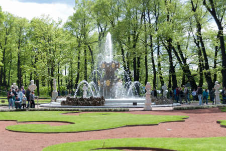 SAINT-PETERSBURG, RUSSIA - 12 JUNE, 2015: people walk in the Summer Garden in St. Petersburg, Russia, June, 2015のeditorial素材