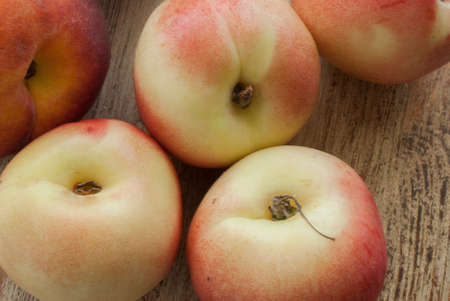 Peaches are an old wooden surface