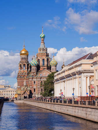The Church on spilled Blood. The view from the Griboyedov canalのeditorial素材