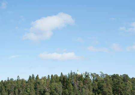 One of the sketes on Valaam towering in the forestの写真素材