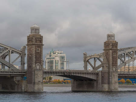 St. Petersburg, Russia - September 21, 2017: The Bridge of Peter the Great. Saint Petersburg,のeditorial素材