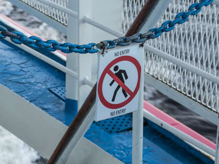 Prohibiting a sign on the deck of the shipの写真素材