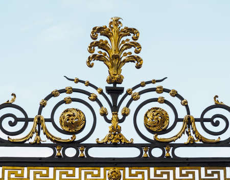 Gold-plated jewelry above the entrance to the Summer Garden. Saint-Petersburg, Russiaの写真素材