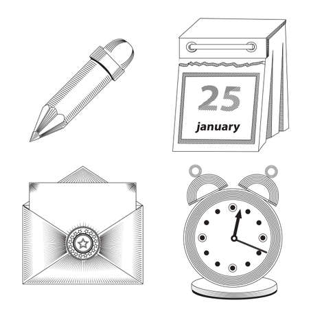 Contour graphic icons for desingのイラスト素材