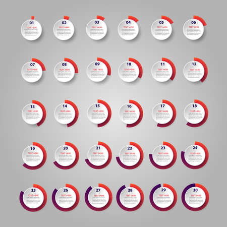 Set of stickers for records on each day of the monthのイラスト素材