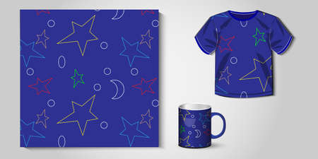 Texture for the design of objects and fabric and sample applicationのイラスト素材