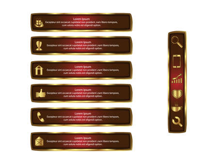 Infographics set. Six banners for design or website and additional iconsのイラスト素材