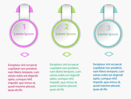 Infographics set of three positions for creative designのイラスト素材