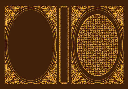 Vector classic book covers. Decorative vintage cover or frame for books. It is drawn by the standard size. You can change the color to anyのイラスト素材
