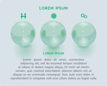 Presentation business-infographic template with 3 variants of 3D. Vector illustrationのイラスト素材