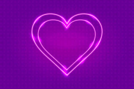 Valentines day neon heart greeting card. Vector illustrationのイラスト素材