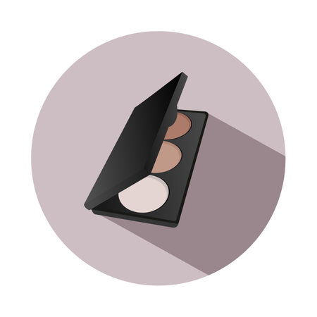 Contouring palette, highlighter, dry eye shadow illustration vector icon isolated on gray backgroundのイラスト素材