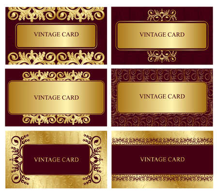 A set of elegant templates with floral elements for cards, invitations, postcards.のイラスト素材