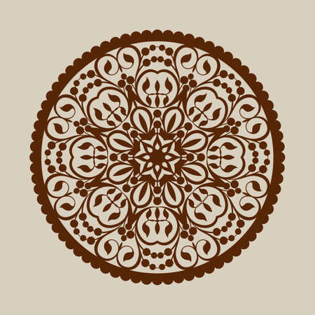 The template mandala pattern for decorative rosette. A picture suitable for printing, engraving, laser cutting paper, wood, metal, stencil manufacturing. Vector. Easy to editのイラスト素材