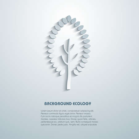 Stylized vector tree, isolated on a grey background. Ecology concept.のイラスト素材
