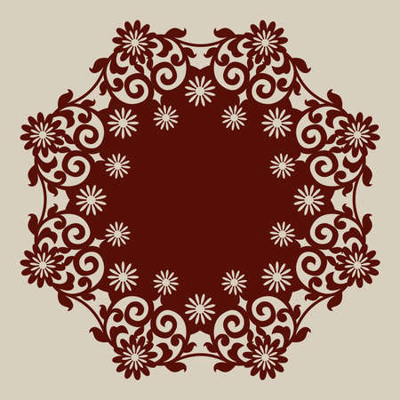 The template mandala pattern for decorative rosette. A picture suitable for printing, engraving, laser cutting paper, wood, metal, stencil manufacturing. Vectorのイラスト素材