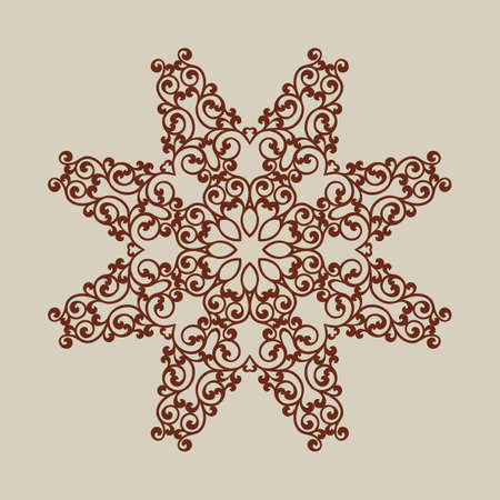 Geometric ornament. The template pattern for decorative round panel. A picture suitable for paper cutting, printing, laser cutting or engraving wood, metal, stencil manufacturingのイラスト素材