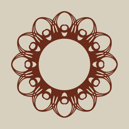 Abstract round frame. Pattern is suitable for greeting cards, invitations, design interiors etc. Template for paper cutting, printing, laser cutting or engraving wood, metal, stencil manufacturingのイラスト素材