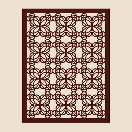Geometric ornament. The template pattern for decorative panel. A picture suitable for paper cutting, printing, laser cutting or engraving wood, metal. Stencil manufacturing. Vectorのイラスト素材
