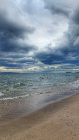 Stormy sky over the sea.の写真素材