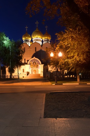 Church with Golden domes in Yaroslavl, on a summer night. Long exposure.の写真素材