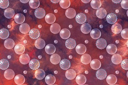 Abstract a fractal model of the infected cells. Chain spread of C-19 coronavirus