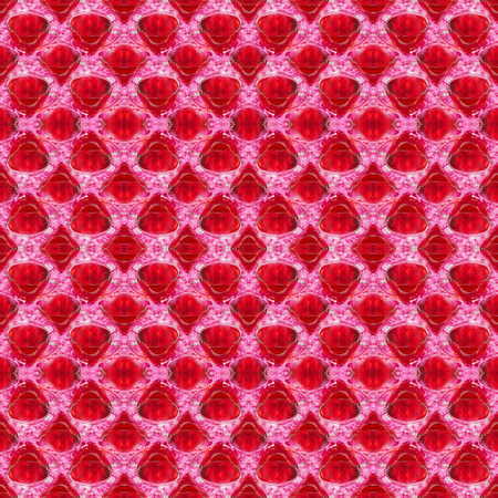 Cups of hot flower tea on a background of rose petals, unfocused seamless background. Selective...