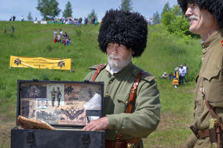 Historical Festival, Birsk, Bashkortostan, from July 1, 2017. Participants in the uniform of Russian soldiers of the First World Warのeditorial素材