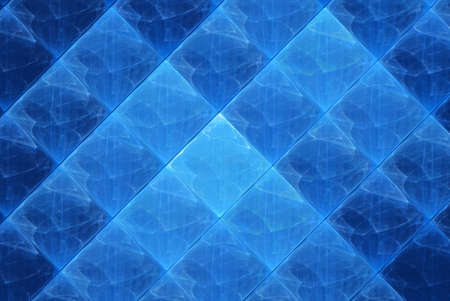 Abstract fractal glass surface reflecting the blue skyの写真素材