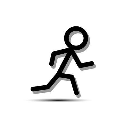 Running man icon isolated on white background. Vector illustrationのイラスト素材