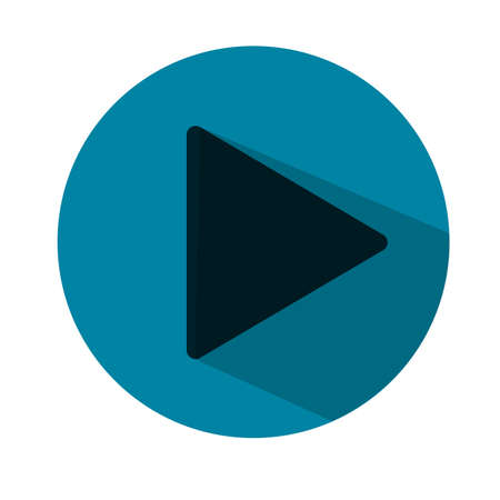 Play icon flat illustration. Blue iconのイラスト素材