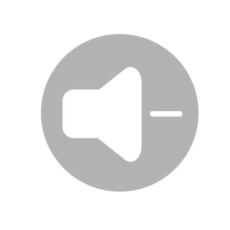 Volume down media player icon illustration. Gray and white iconのイラスト素材
